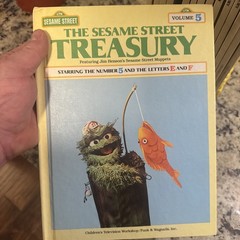 Complete Sesame Street Treasury Set 1-15 w/ Big Bird Holder 1983 CTW Books