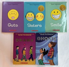 Raina Telgemeier Collection Box Set Lot 5 PBs Smile Drama Sisters Ghosts Guts