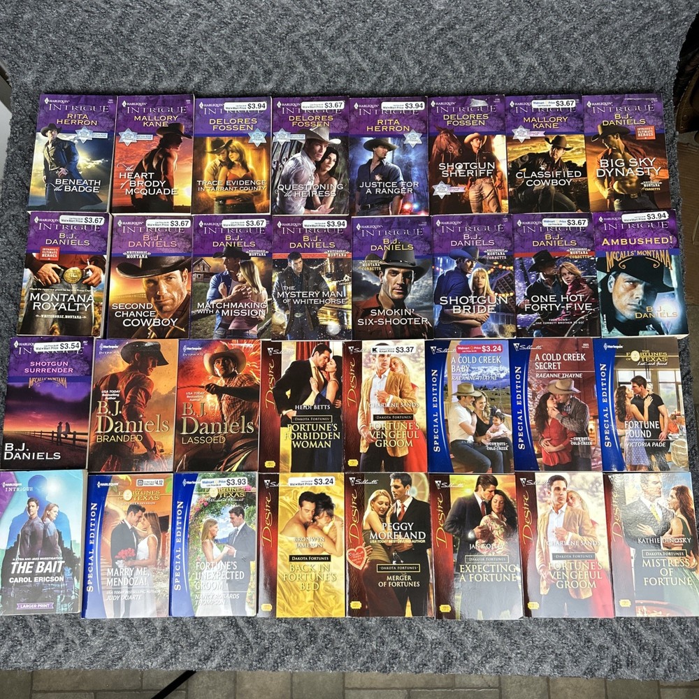 Harlequin Romance Book Lot Of 32 Paperback Suspense Multiple Series