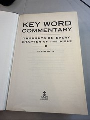 Key Word Commentary: Thoughts on Every Chapter of the Bible Mark Water – HC