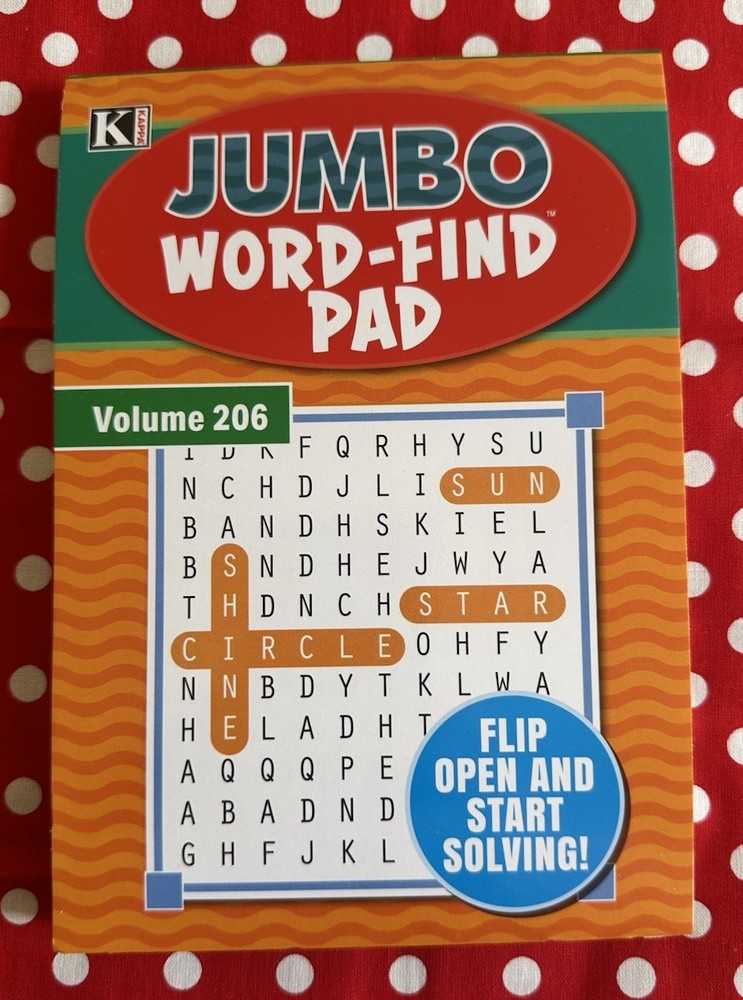 Kappa Jumbo Word -Find Pad Volume 206 Flip Open And Start Solving! Brand New