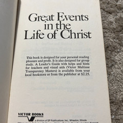 Great Events In The Life Of Christ Jerry Vines 1979 Victor Biblical Studies Book