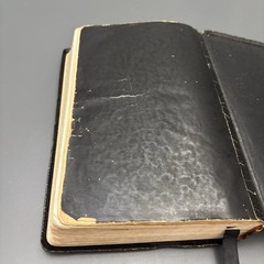 Vintage Holy Bible Black Hand-Grained Morocco Leather Lined Cambridge England
