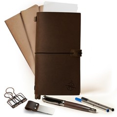 WANDERINGS Regular Size Travelers Notebook Bundle – 4.5″ x 8.5″ (11.5 x 22cm)…