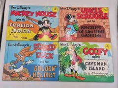 Lot Of 4 Vintage Large Hardcover Disney Comic Books 1980s Read & See Images
