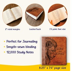 Personalized ESV Journaling Study Bible, Son of a King Design, Name Engraved