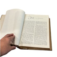 Vtg Holy Bible Torah Jewish Family 1957 Leonard S. Davidow MCM Gold Illustrated