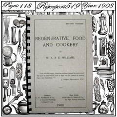 1908 Regenerative Food And Cookery Cook Book 118 Pages