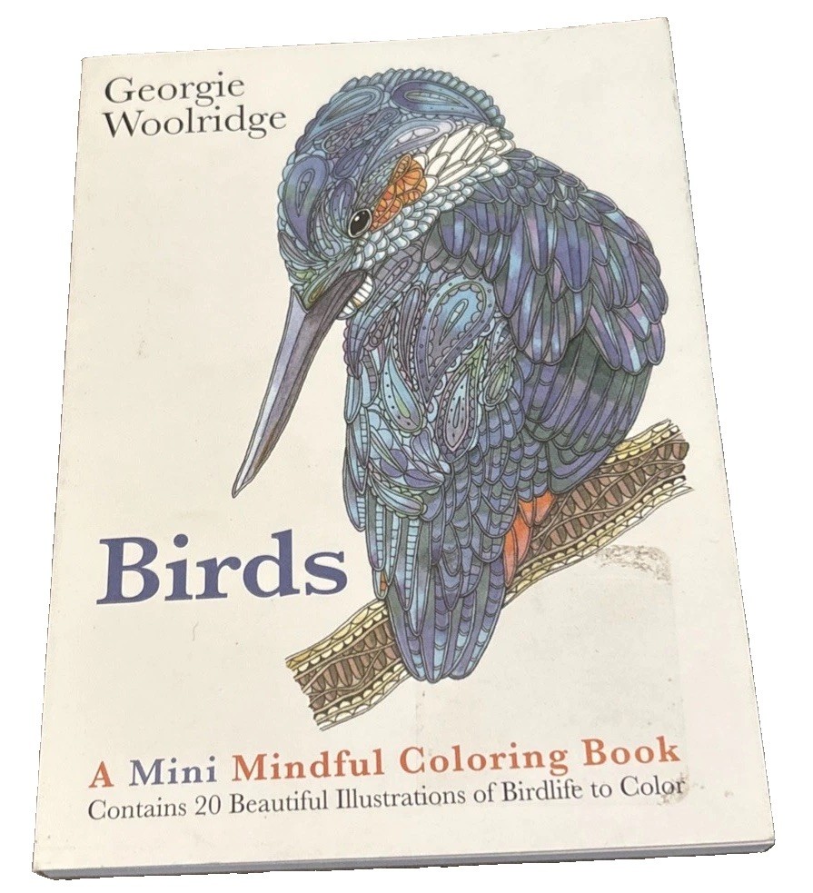Birds A Mini Mindful Coloring Book Unused/ UnColored 20 Illustrations RARE