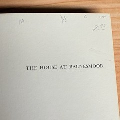 The House At Balnesmoor Hugh C Rae 1969 First American Edition HC W/DJ