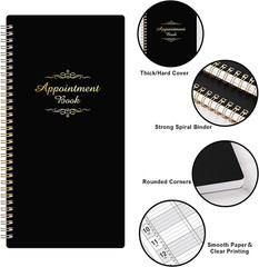 3 Column Appointment Book – Daily and Hourly Schedule Book with 200 Pages