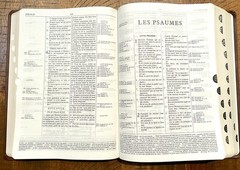 French Thompson Chain Ref. Bible, 1979 La Colombe, Thumb Idx. Brown Faux Leather