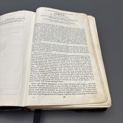 Vintage Holy Bible Black Hand-Grained Morocco Leather Lined Cambridge England