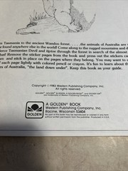 Vintage Australian Animals Sticker Fun Coloring Book 1983 New Unused