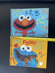 Sesame Street Y2k Food! By Cookie Monster 1,2,3 By Elmo Hardcover Kids Books Set
