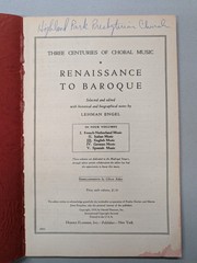 Renaissance to Baroque Vols 1-5 Lehman Engel Flamer Inc PB G+ 260416