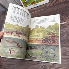 2 German Childrens Books HC Animals Horses Pony Jungle Tiger Fisher Reader Lot