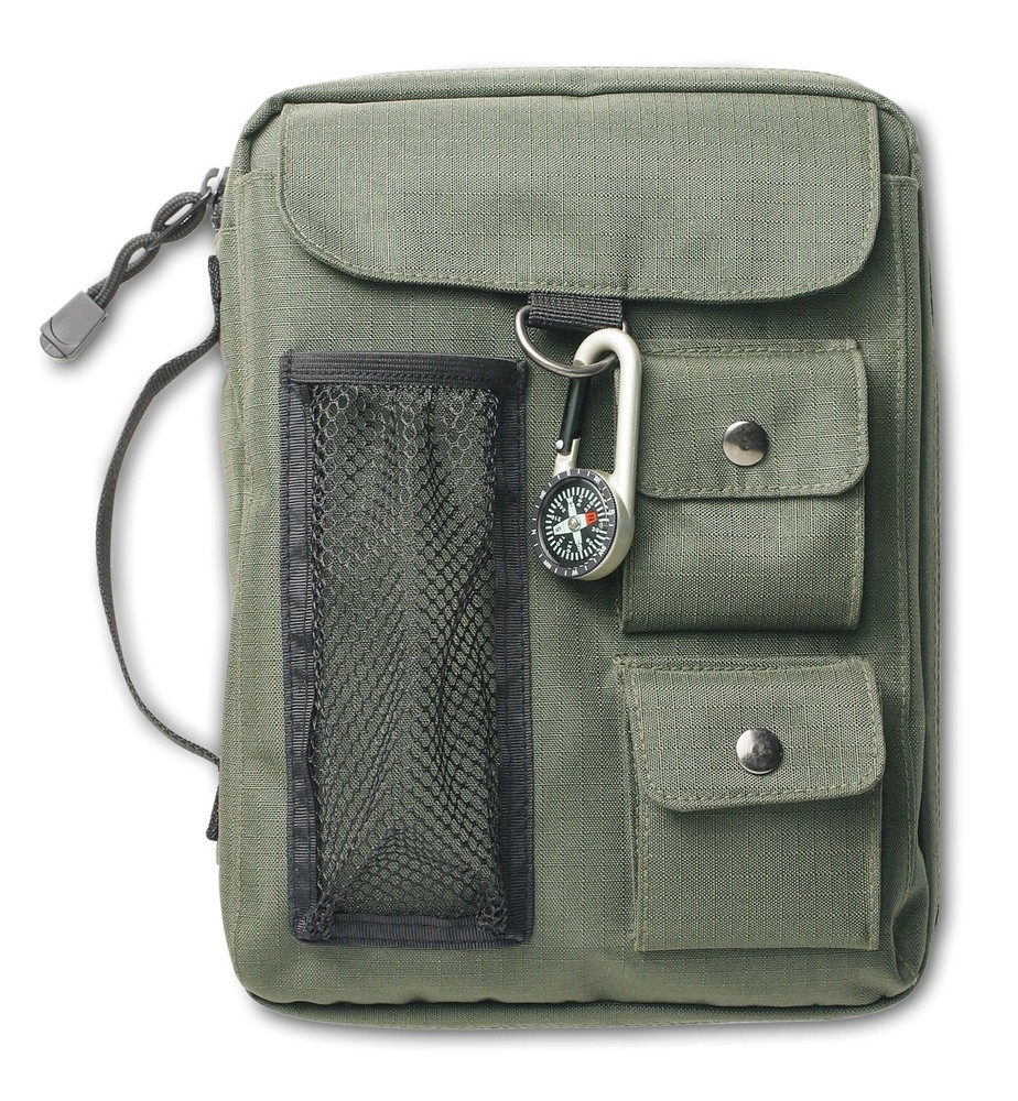 Bible Cover Large 6-1/4″ X 8″ Zippered Nylon Green – Fits Most Bibles