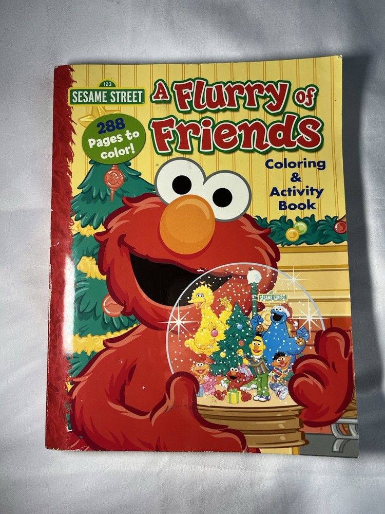 2009 Sesame Street A Flurry of Friends Coloring Activity Book 288 Pages New