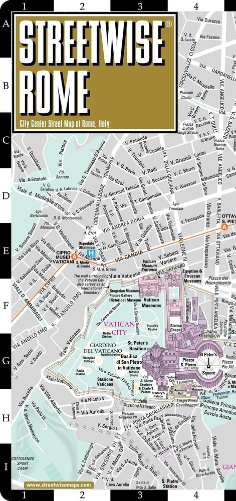 Streetwise Rome Map – Laminated City Center Street Map of Rome, Italy (Miche…