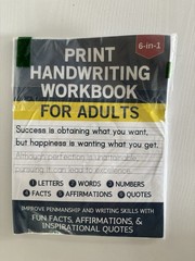 Print Handwriting Workbook for Adults: 6-in-1 Practice Book
