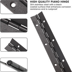 Continuous & Piano Hinges, Black Stainless Steel 304 Continuous Folding Hinges f