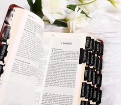 Black Bible Tabs for Men – Paper Index Tabs for Scripture Study & Chapter Marker