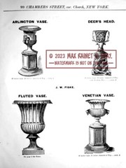 J W Fiske (1865) Ornamental Iron Vases Fountains Statues Catalog * Garden Pieces