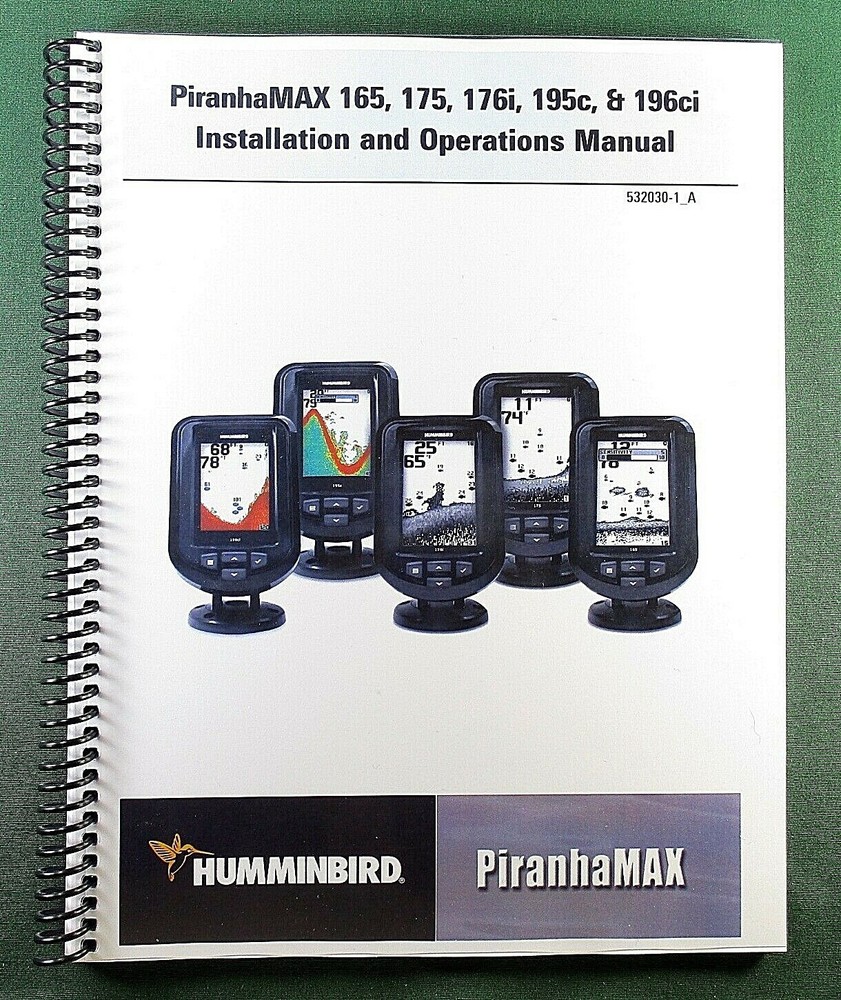 Humminbird PiranhaMAX 165 / 175 Instruction Manual: 75 Pages & Protective Covers