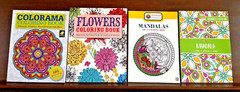 Adult Coloring Books Lot 4 Unused Nature Flowers Mandalas Stained Glass Karmin