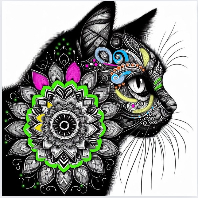 Mandala coloring book for adults for Cats Lovers Made in USA 40 Designs.
