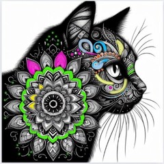 Mandala coloring book for adults for Cats Lovers Made in USA 40 Designs.