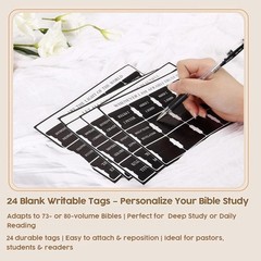 Black Bible Tabs for Men – Paper Index Tabs for Scripture Study & Chapter Marker