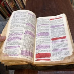 VTG 1973 Holy Bible New Analytical Edition Dickson KJV Moroccan Leather DAMAGED