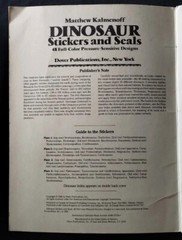 Vintage 1986 48 Full Color Dinosaur Stickers & Seals Kalmenoff Complete FASTSHIP