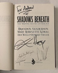 SIGNED X7 Shadows Beneath Writing Excuses Anthology 1st/1st HC/DJ LikeNEW