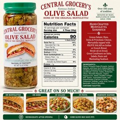 Authentic New Orleans Olive Salad 16 oz – Italian Muffuletta Spread, Relish for
