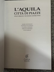 L’Aquila Città di Piazze: Spazi Urbani e Tecniche Costruttive (1992) CARSA