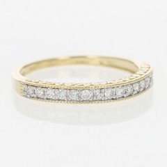 .18ctw Diamond Pavé Milgrain Scroll Wedding Band Ring 14k Yellow Gold Size 6