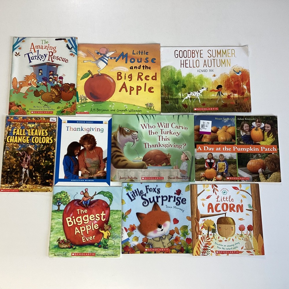 Thanksgiving Holiday Pumpkin Day Care Preschool Kindergarten 10 Book Lot