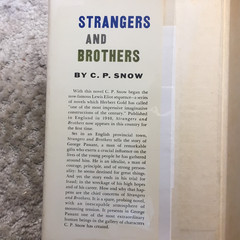 Strangers and Brothers C. P. Snow 1960 Charles Scribner’s Sons Idealism SIGNED