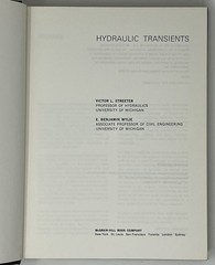 VTG Hydraulic Transients by V. L. Streeter & E. B. Wylie – 1967 HC McGraw-Hill