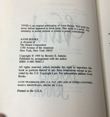 VIVID by BEVERLY JENKINS – VINTAGE 1995 HARDCOVER BOOK AVON ROMANCE – RARE