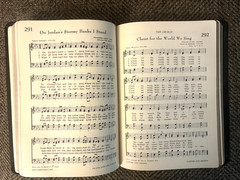 1966 The Methodist Hymnal – black soft leather, gold leaf, purple ribbon