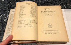 TWIN SOMBREROS By ZANE GREY 1ST ED.,1ST PRINT 1941, G+ ACTION WESTERN