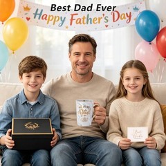 World’s Best Dad Funny Mug – 14oz Grey Marble Ceramic Gift Set for Father’s Day