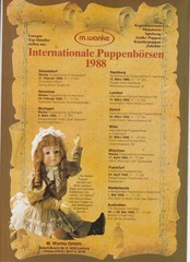 Puppenbrief 9-seitiger Faltplan-aufgeschlagen 60×80 cm Intern. Puppenbörse 1988
