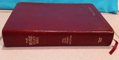 1978 RYRIE STUDY BIBLE KING JAMES VERSION BURGUNDY LEATHER Moody Press Boxed