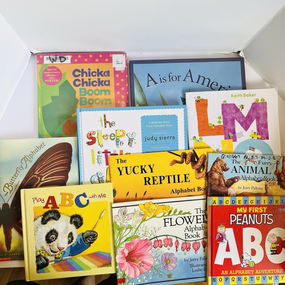 Lot 10 Childrens Alphabet ABC Books Chicka Chicka Boom Boom LMNO Peas Pallotta