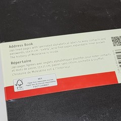 Moleskine PRO Address Book Hard Cover Large (5″ x 8.25″) Black 240 Pages